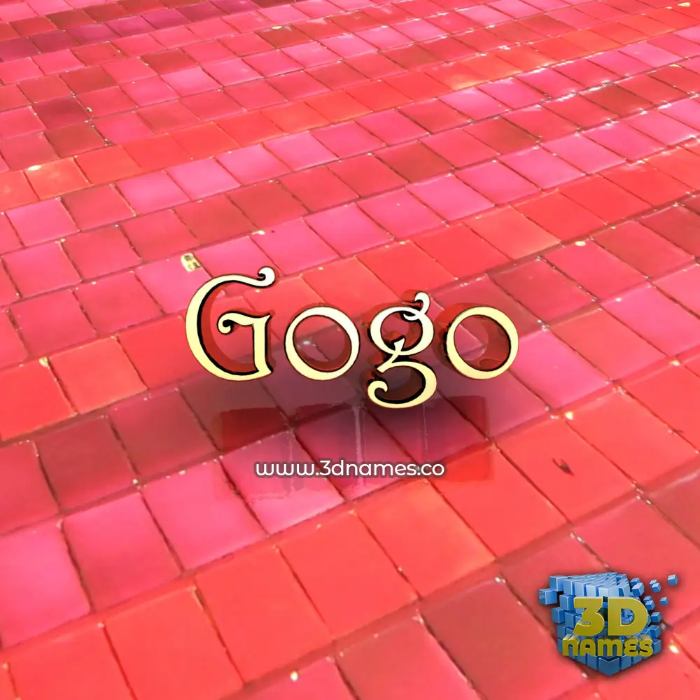 gogo in Red Tiles style - 3D name wallpaper