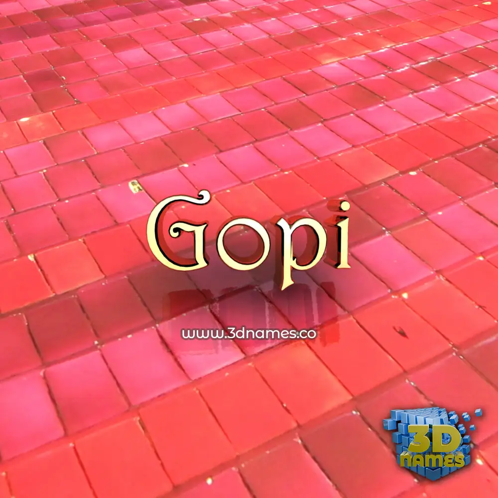 gopi in Red Tiles style - 3D name wallpaper