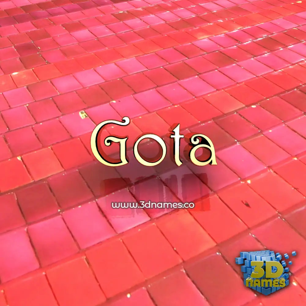 gota in Red Tiles style - 3D name wallpaper