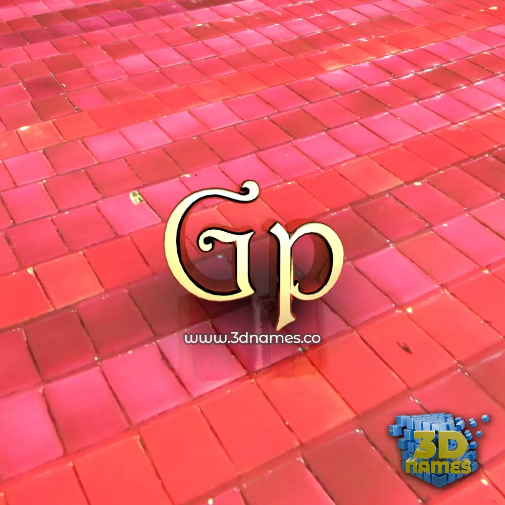 gp in Red Tiles style - 3D name wallpaper