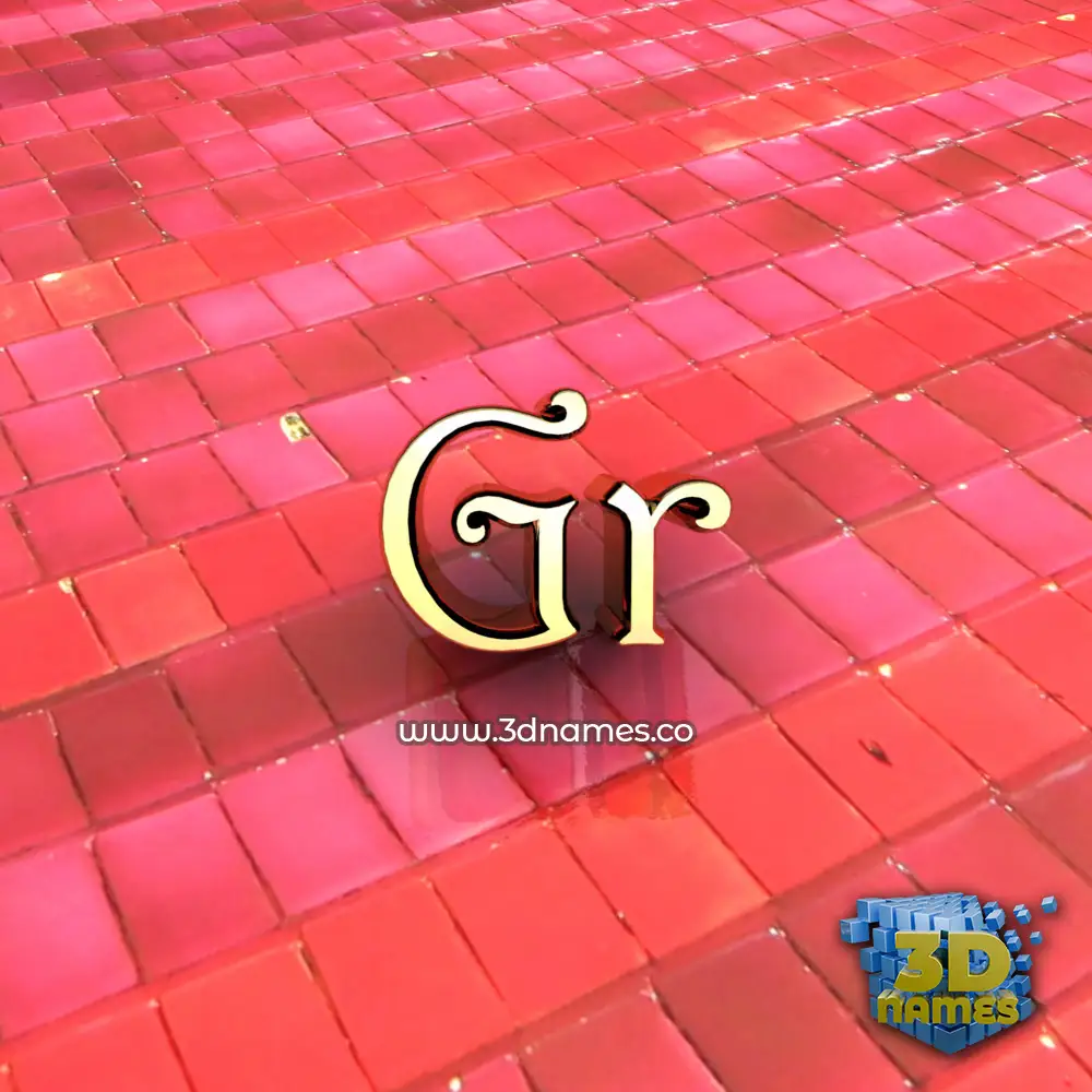 gr in Red Tiles style - 3D name wallpaper