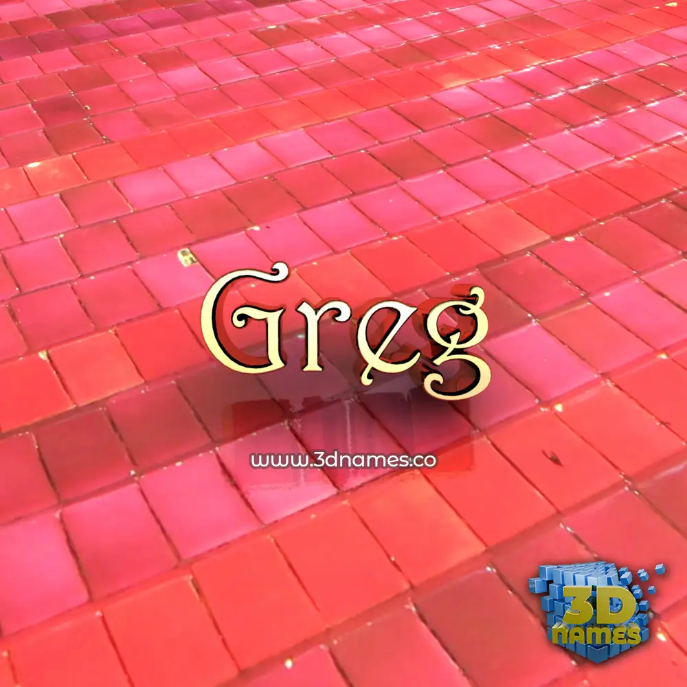 greg in Red Tiles style - 3D name wallpaper