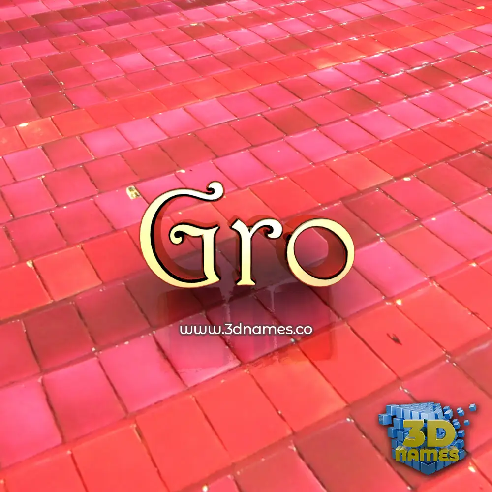 gro in Red Tiles style - 3D name wallpaper