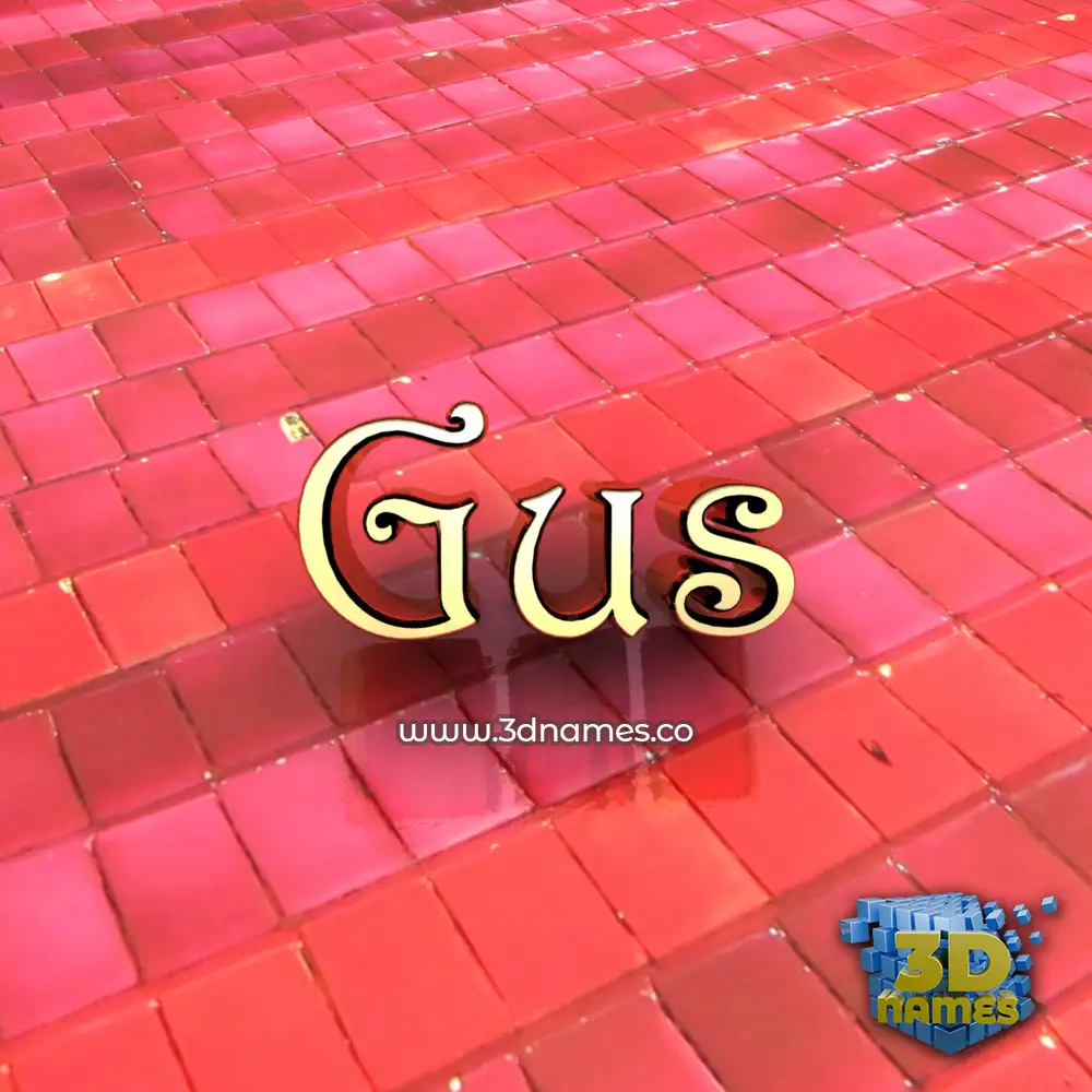 gus in Red Tiles style - 3D name wallpaper
