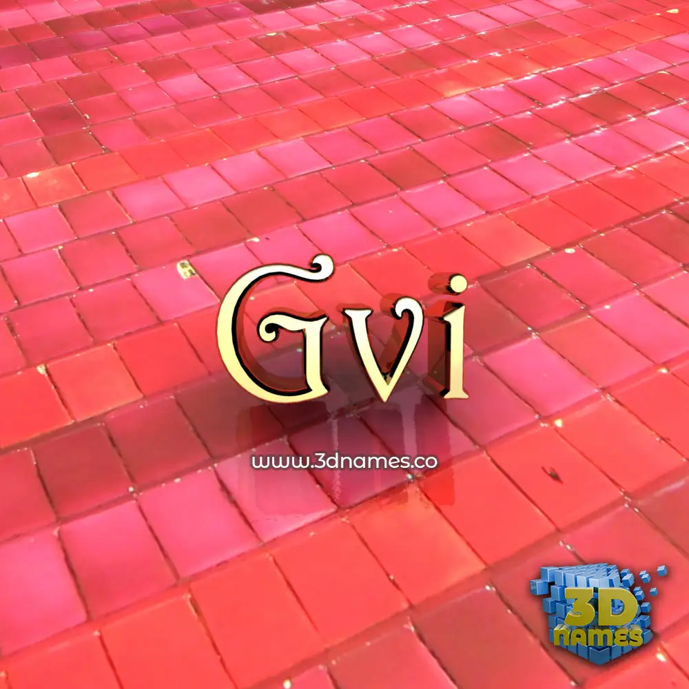 gvi in Red Tiles style - 3D name wallpaper