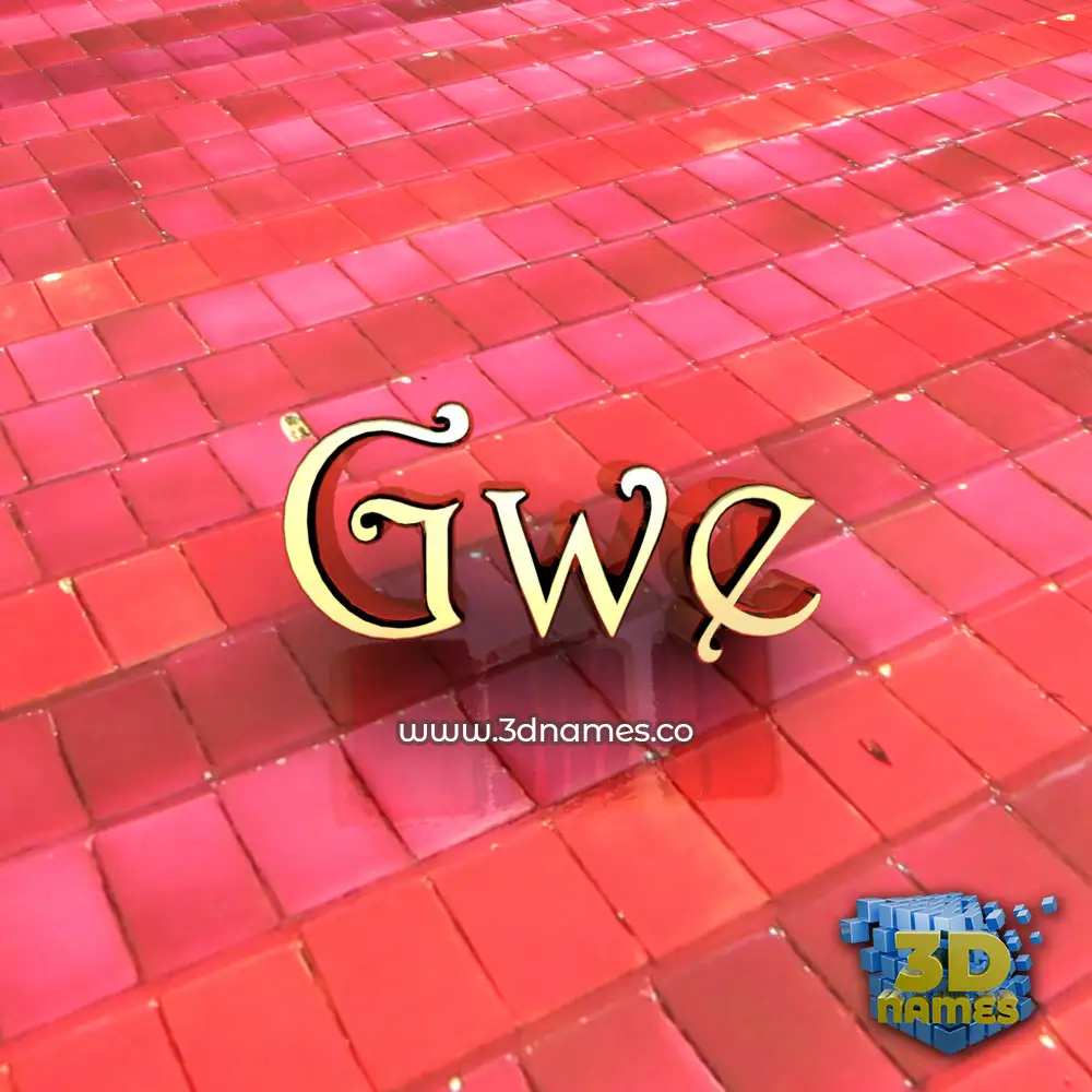 gwe in Red Tiles style - 3D name wallpaper