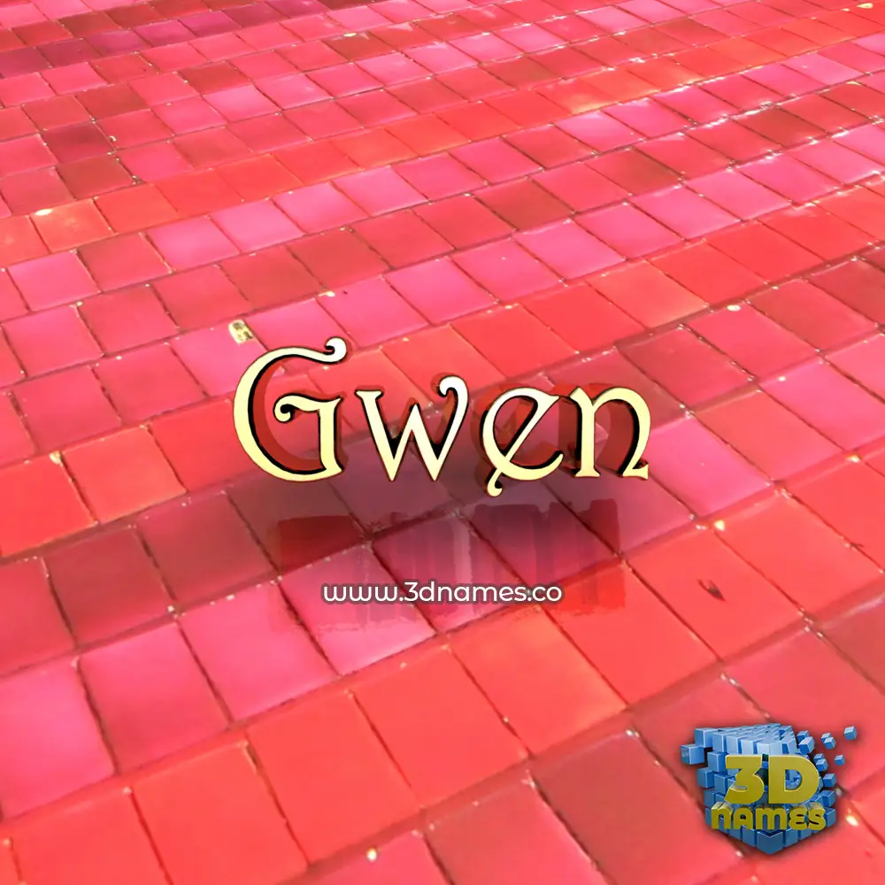 gwen in Red Tiles style - 3D name wallpaper