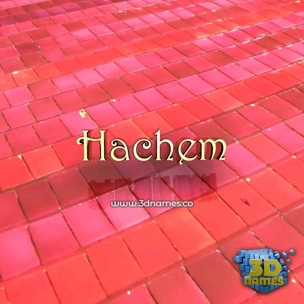hachem in Red Tiles style - 3D name wallpaper