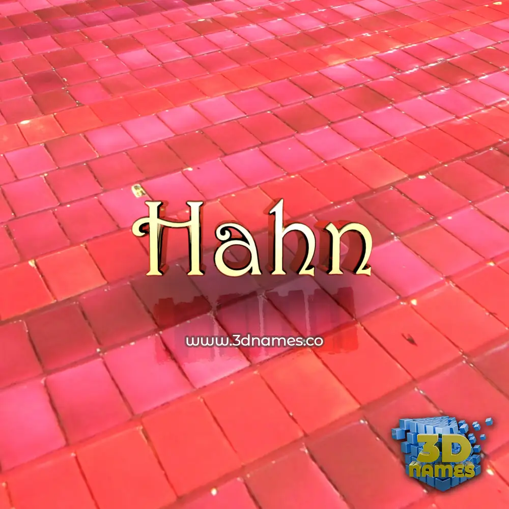 hahn in Red Tiles style - 3D name wallpaper