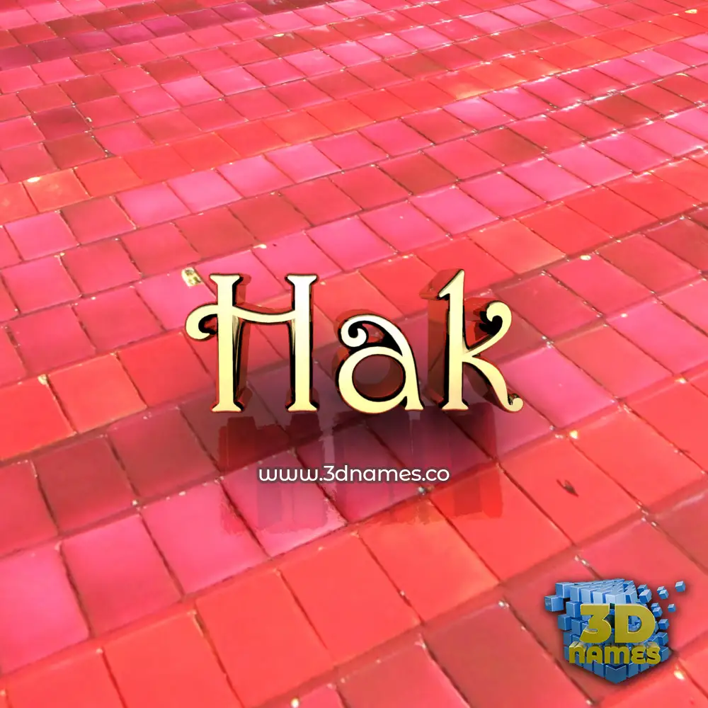 hak in Red Tiles style - 3D name wallpaper