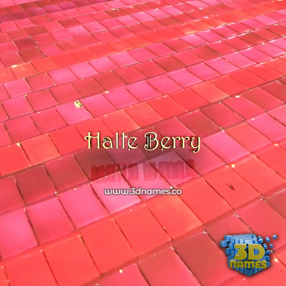 halle berry in Red Tiles style - 3D name wallpaper