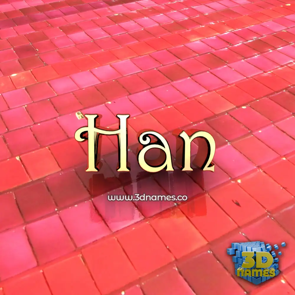 han in Red Tiles style - 3D name wallpaper