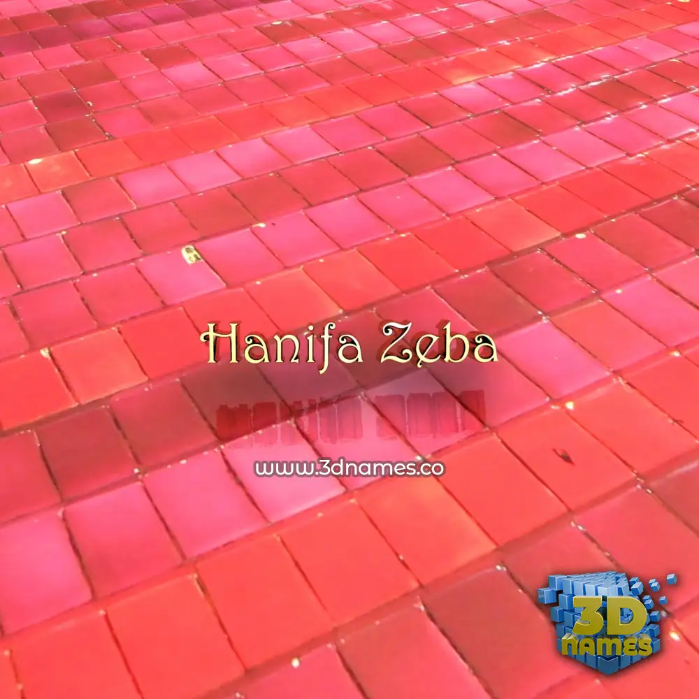hanifa zeba in Red Tiles style - 3D name wallpaper