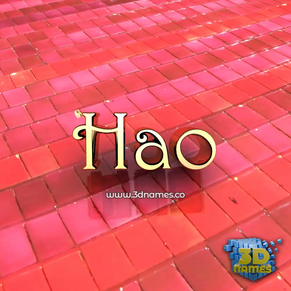 hao in Red Tiles style - 3D name wallpaper