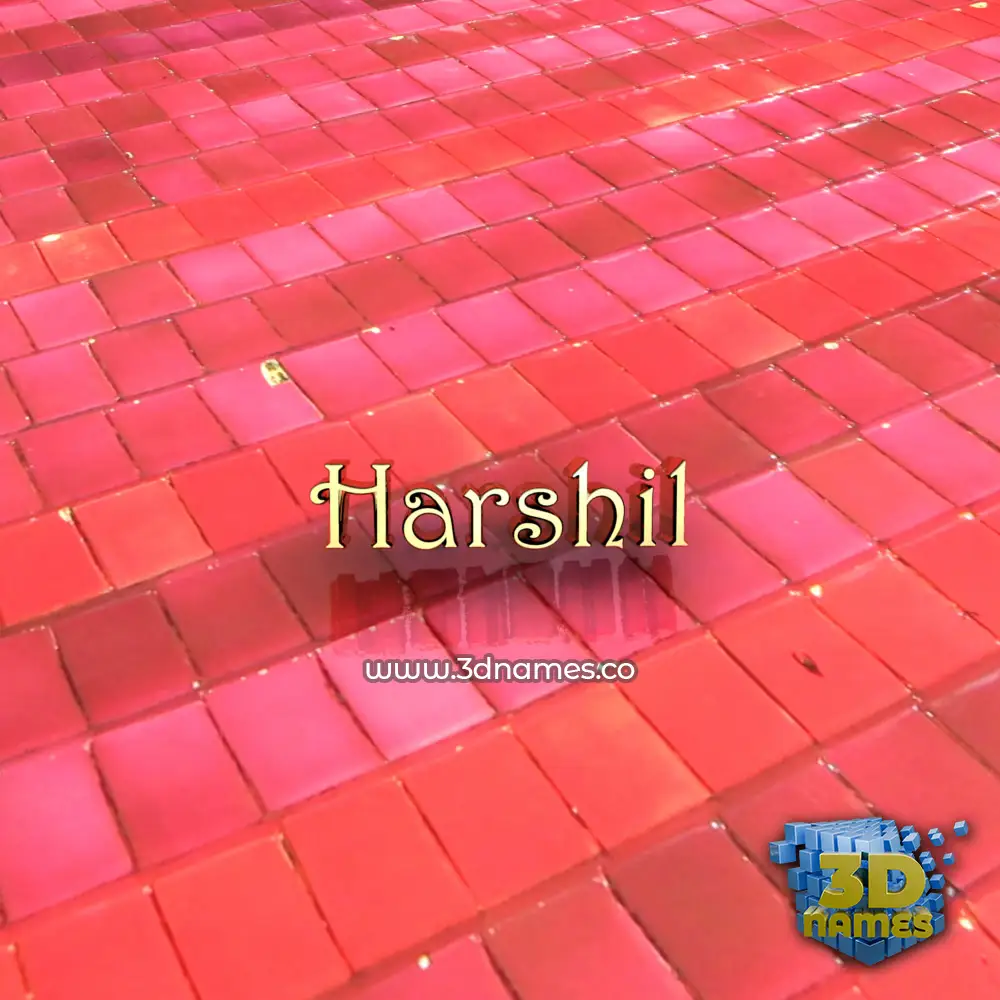 harshil in Red Tiles style - 3D name wallpaper