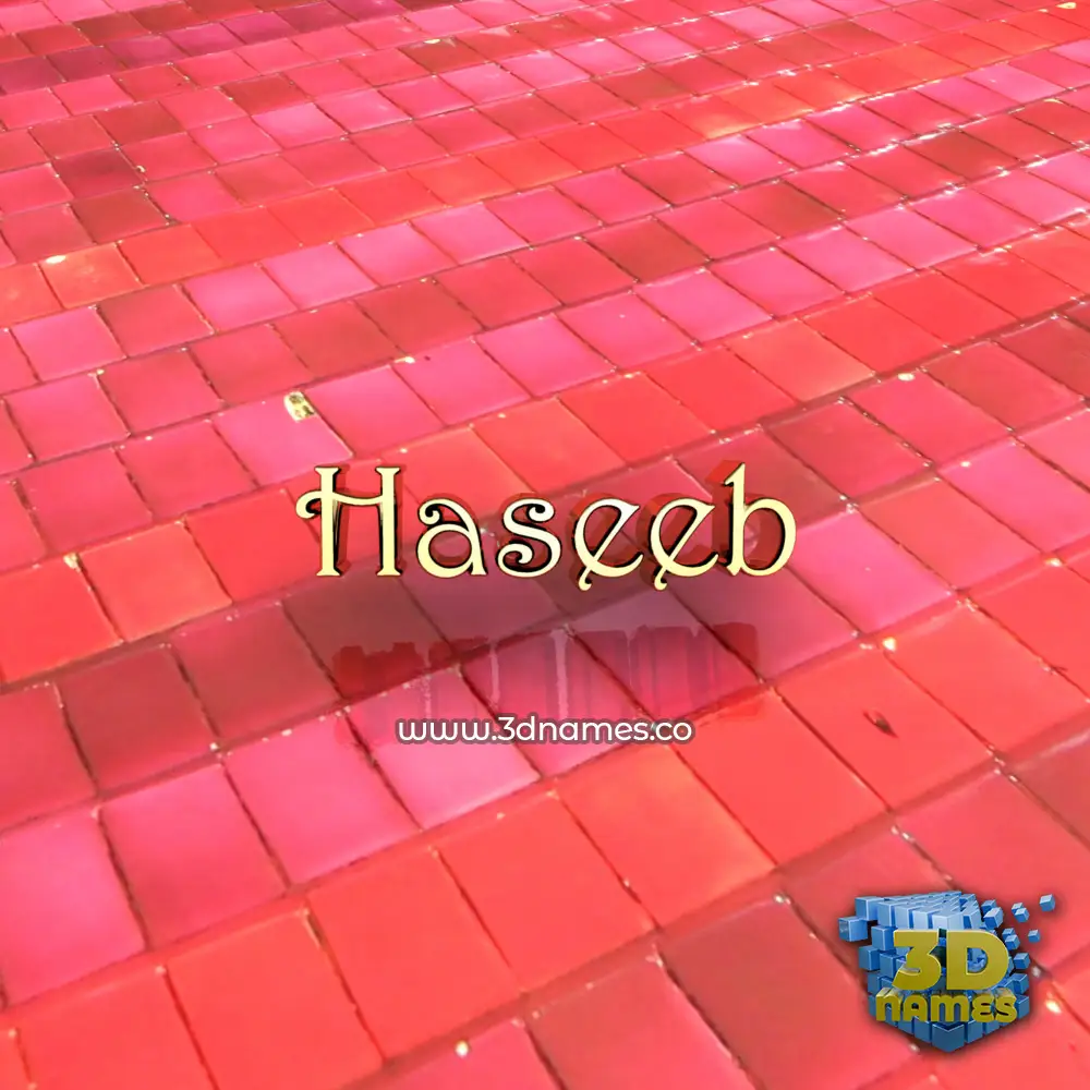 haseeb in Red Tiles style - 3D name wallpaper