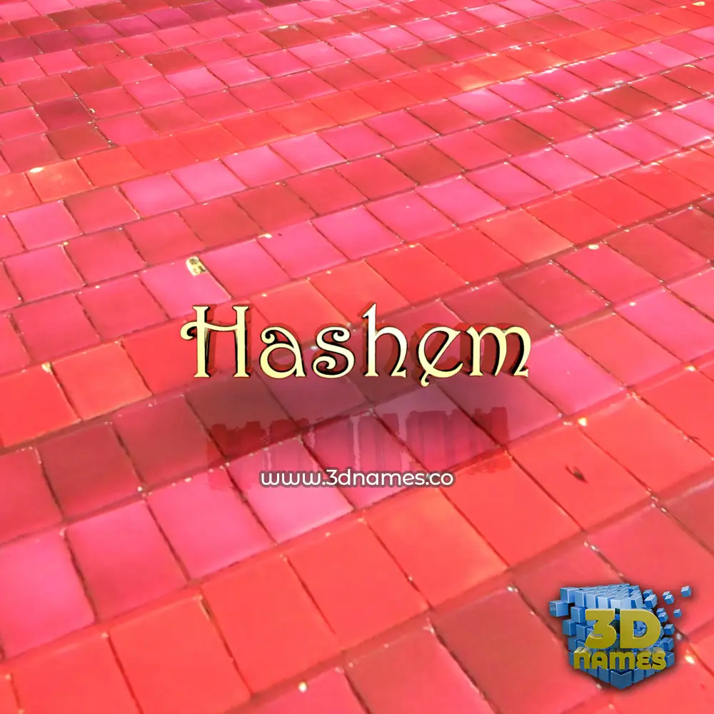 hashem in Red Tiles style - 3D name wallpaper