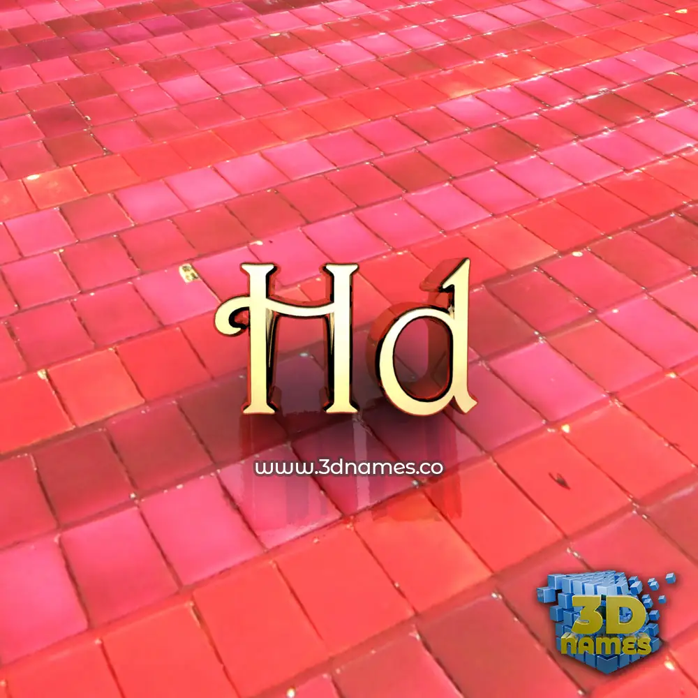 hd in Red Tiles style - 3D name wallpaper