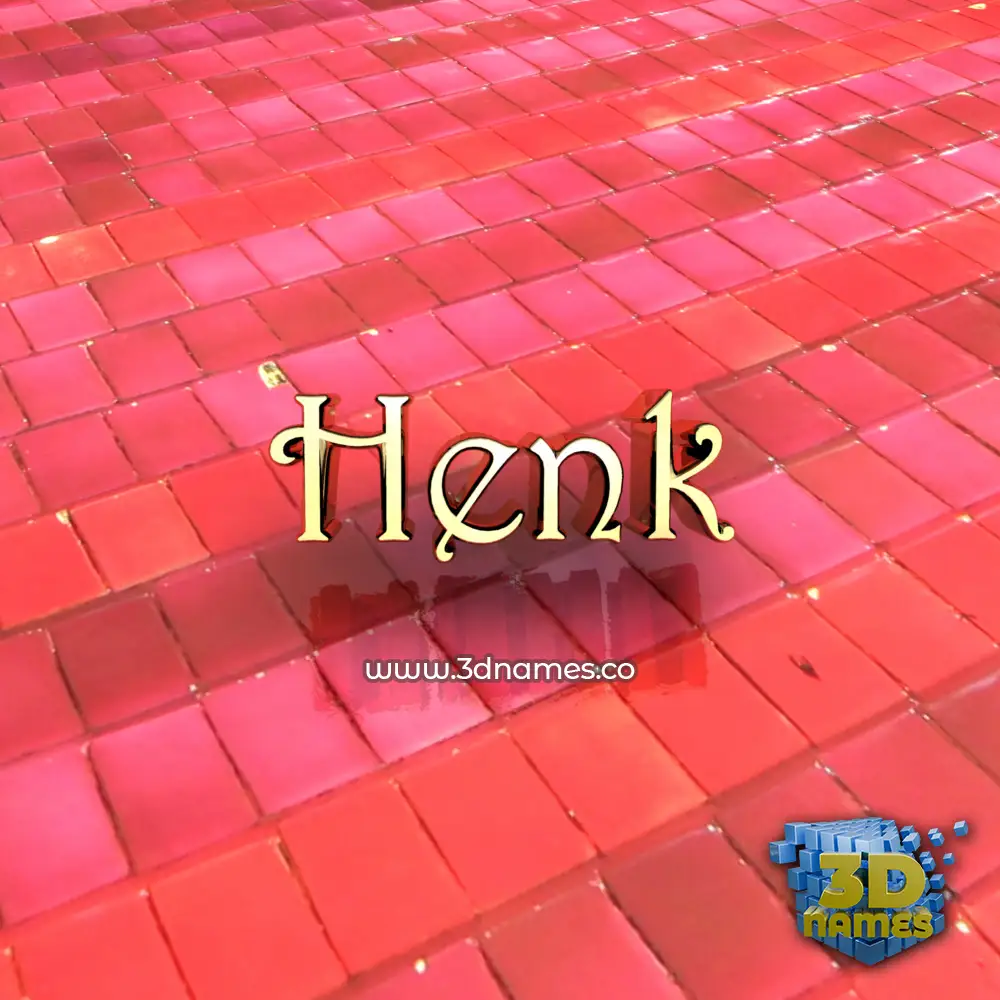 henk in Red Tiles style - 3D name wallpaper