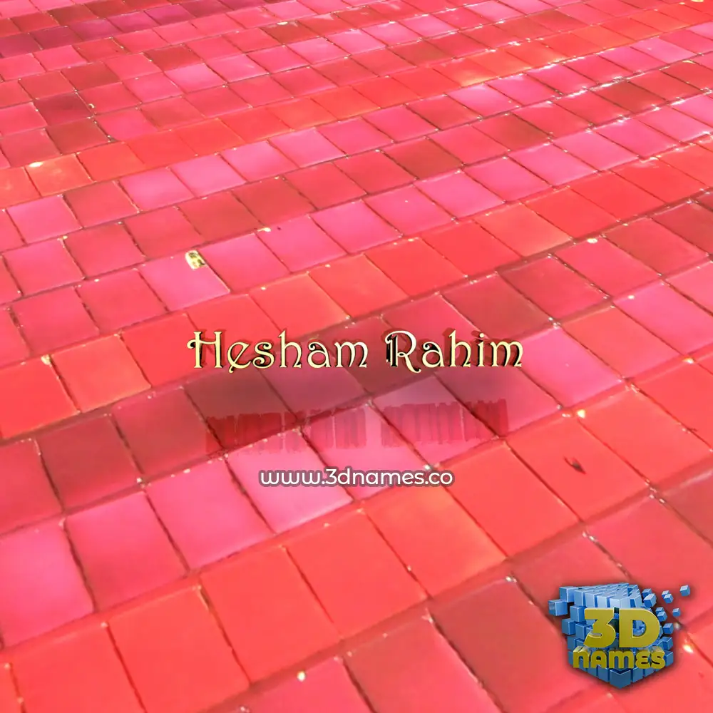 hesham rahim in Red Tiles style - 3D name wallpaper
