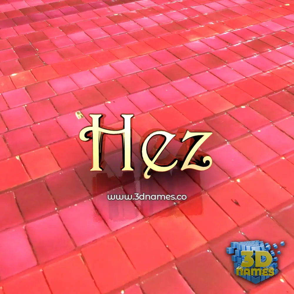 hez in Red Tiles style - 3D name wallpaper