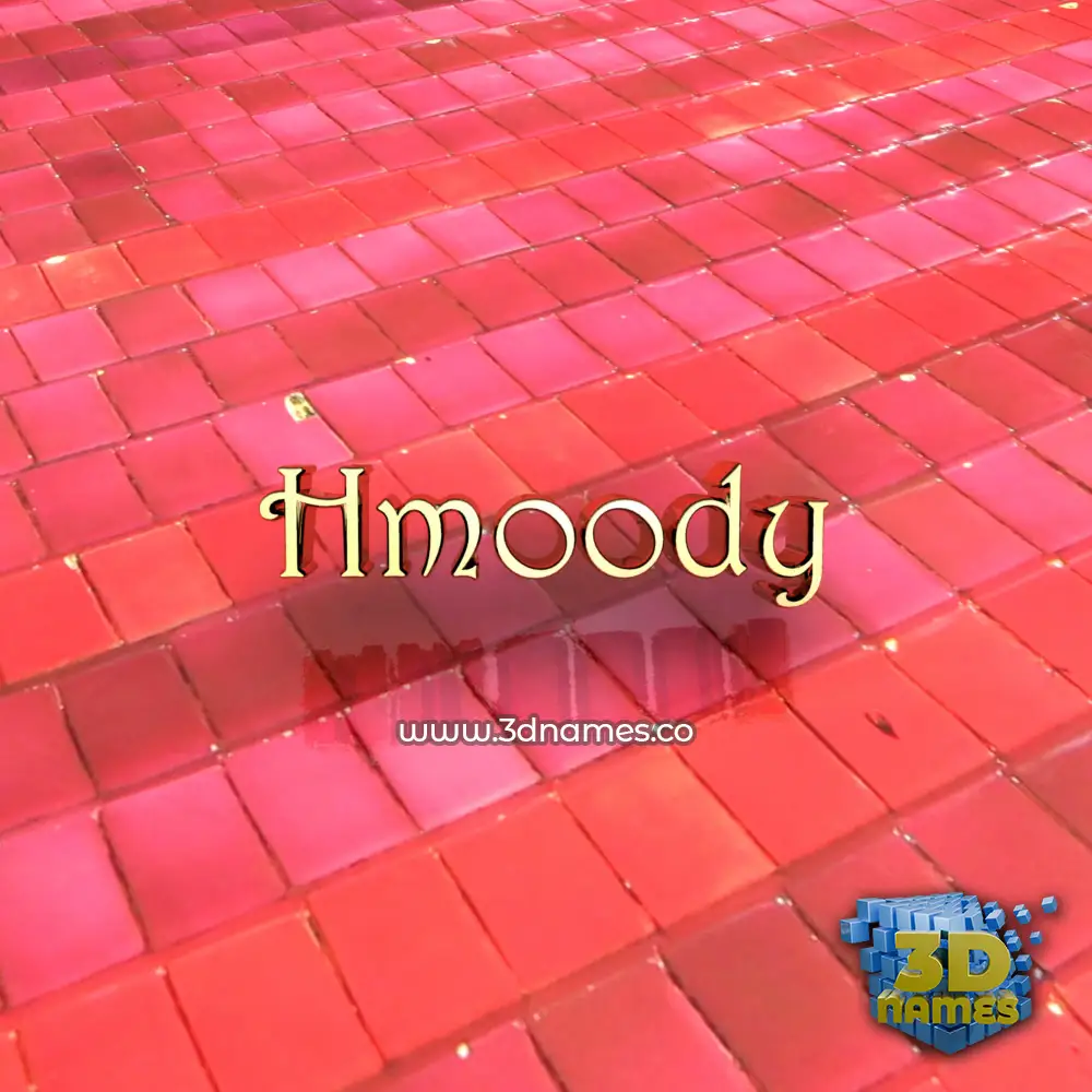 hmoody in Red Tiles style - 3D name wallpaper