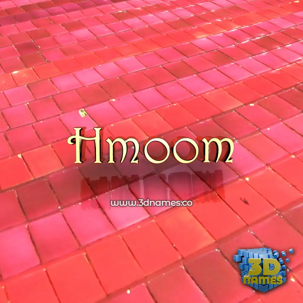 hmoom in Red Tiles style - 3D name wallpaper