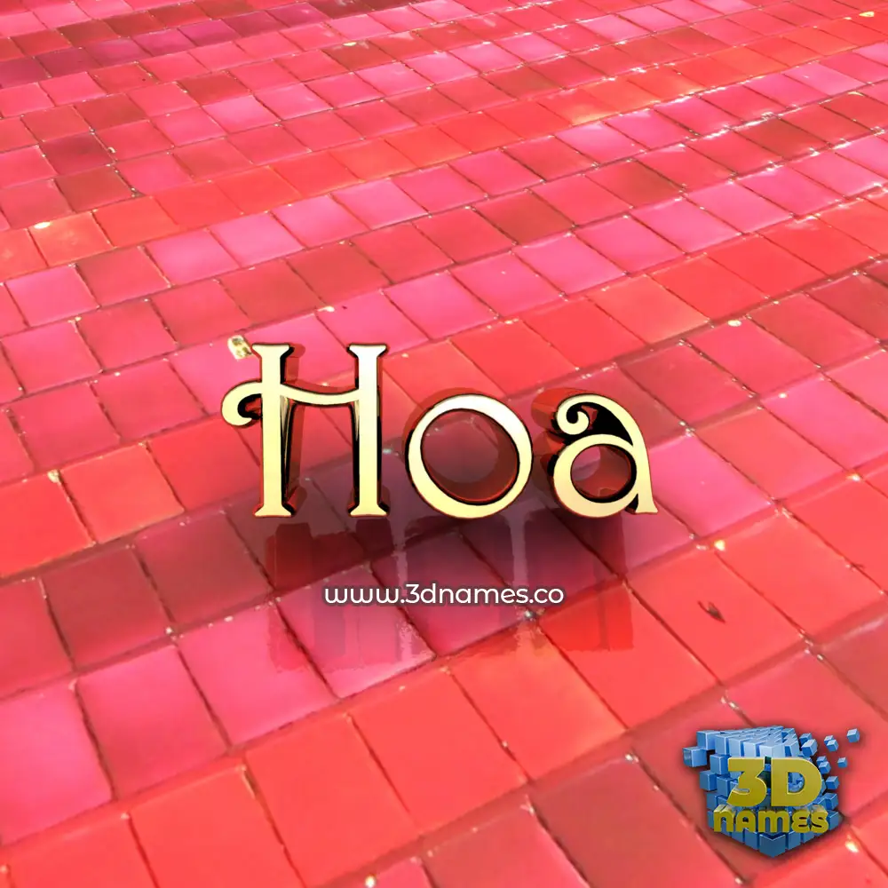 hoa in Red Tiles style - 3D name wallpaper
