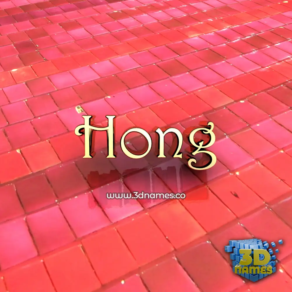 hong in Red Tiles style - 3D name wallpaper