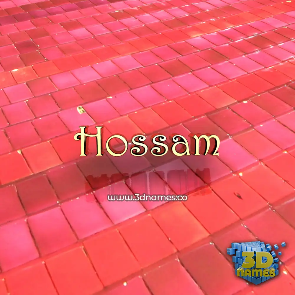 hossam in Red Tiles style - 3D name wallpaper