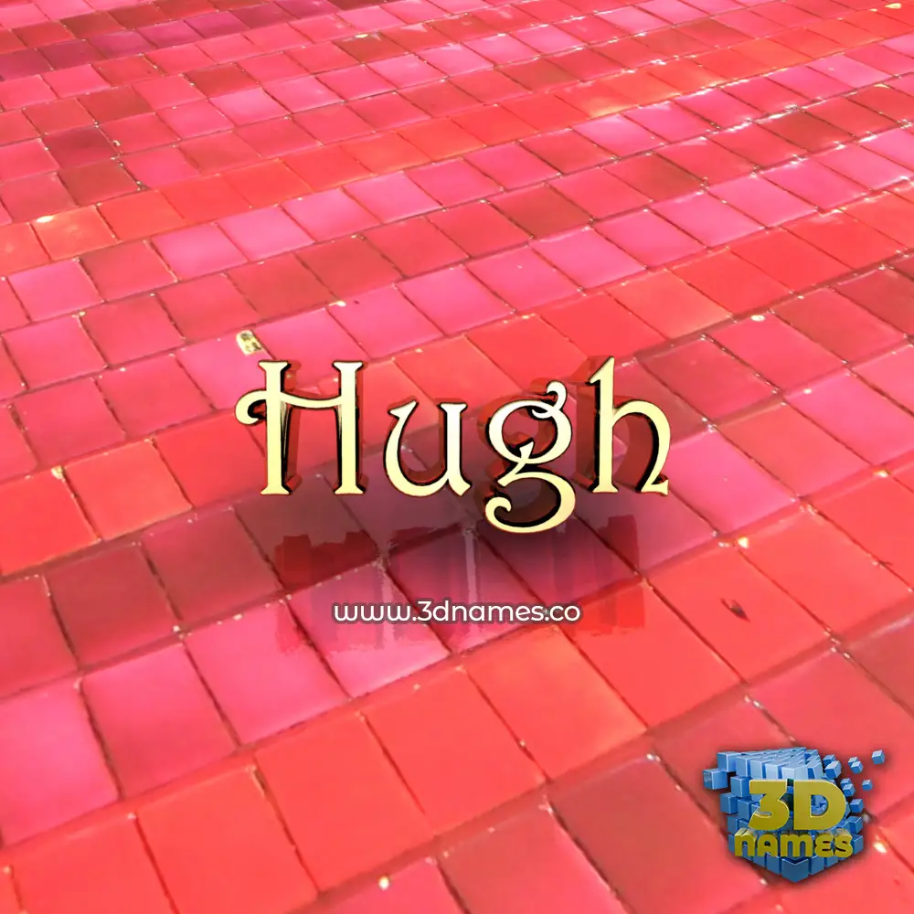 hugh in Red Tiles style - 3D name wallpaper