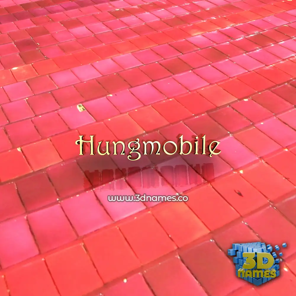 hungmobile in Red Tiles style - 3D name wallpaper