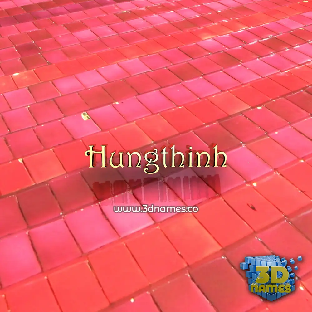 hungthinh in Red Tiles style - 3D name wallpaper