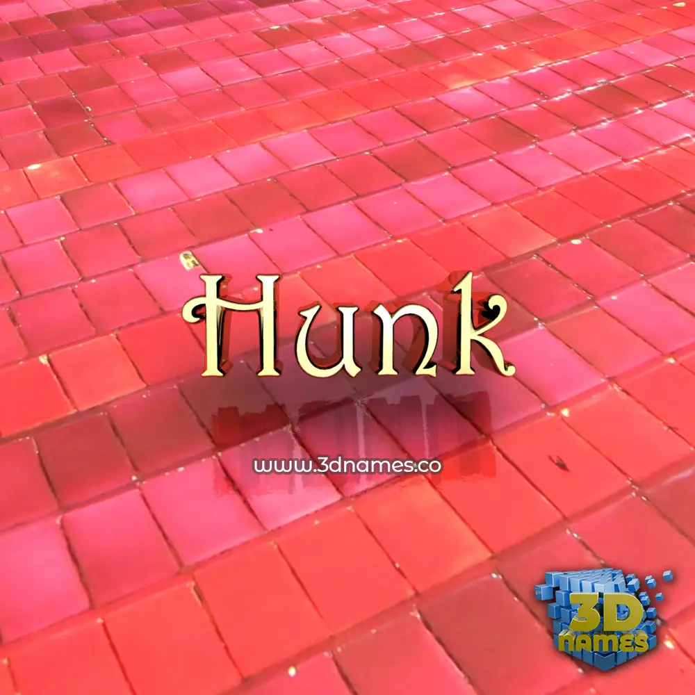 hunk in Red Tiles style - 3D name wallpaper