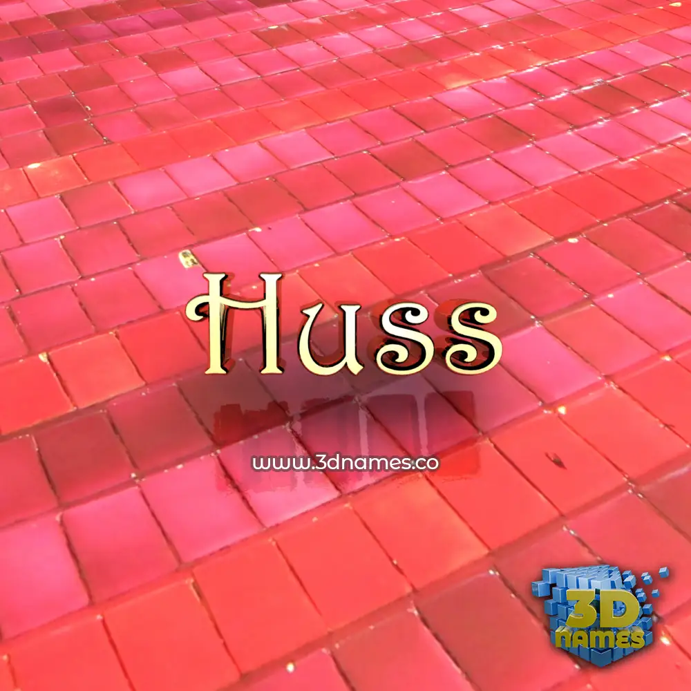 huss in Red Tiles style - 3D name wallpaper