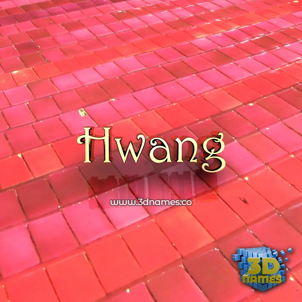 hwang in Red Tiles style - 3D name wallpaper