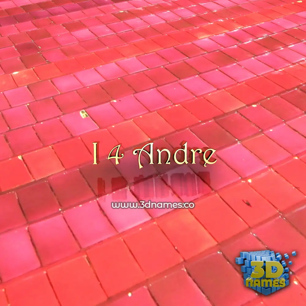 i 4 andre in Red Tiles style - 3D name wallpaper