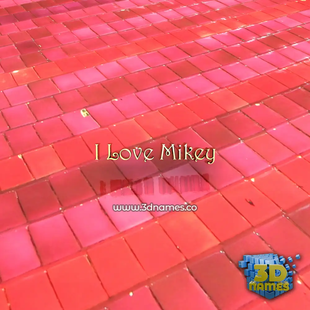 i love mikey in Red Tiles style - 3D name wallpaper