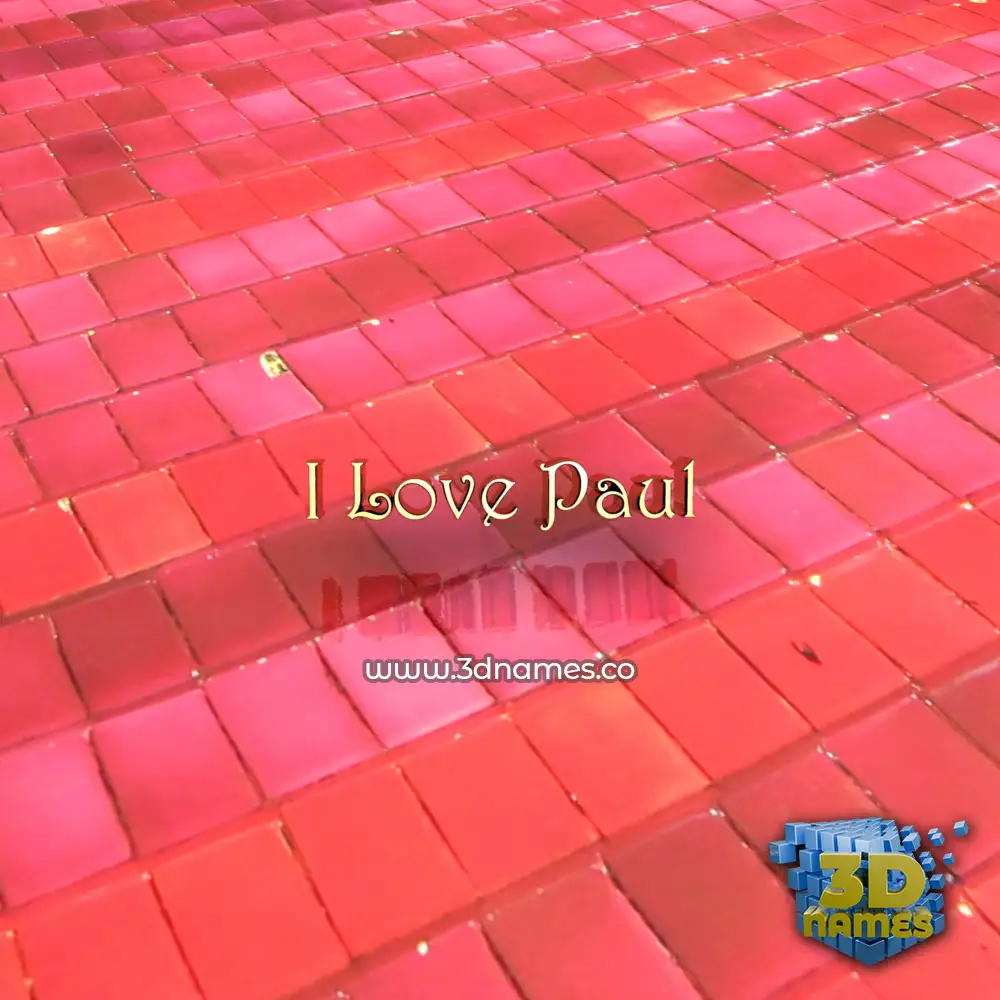 i love paul in Red Tiles style - 3D name wallpaper