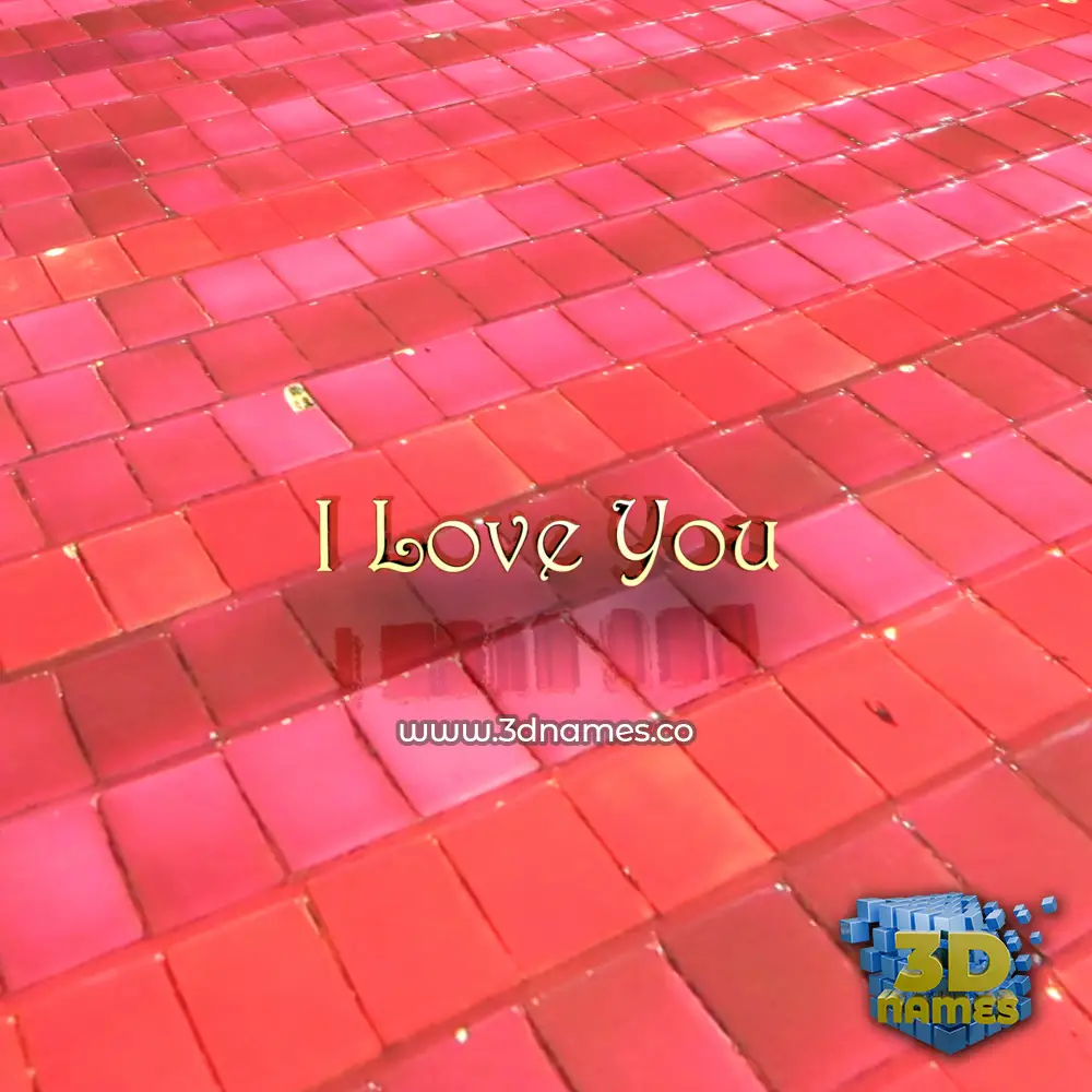 i love you in Red Tiles style - 3D name wallpaper