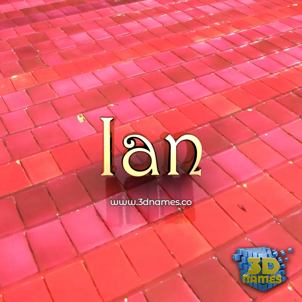 ian in Red Tiles style - 3D name wallpaper
