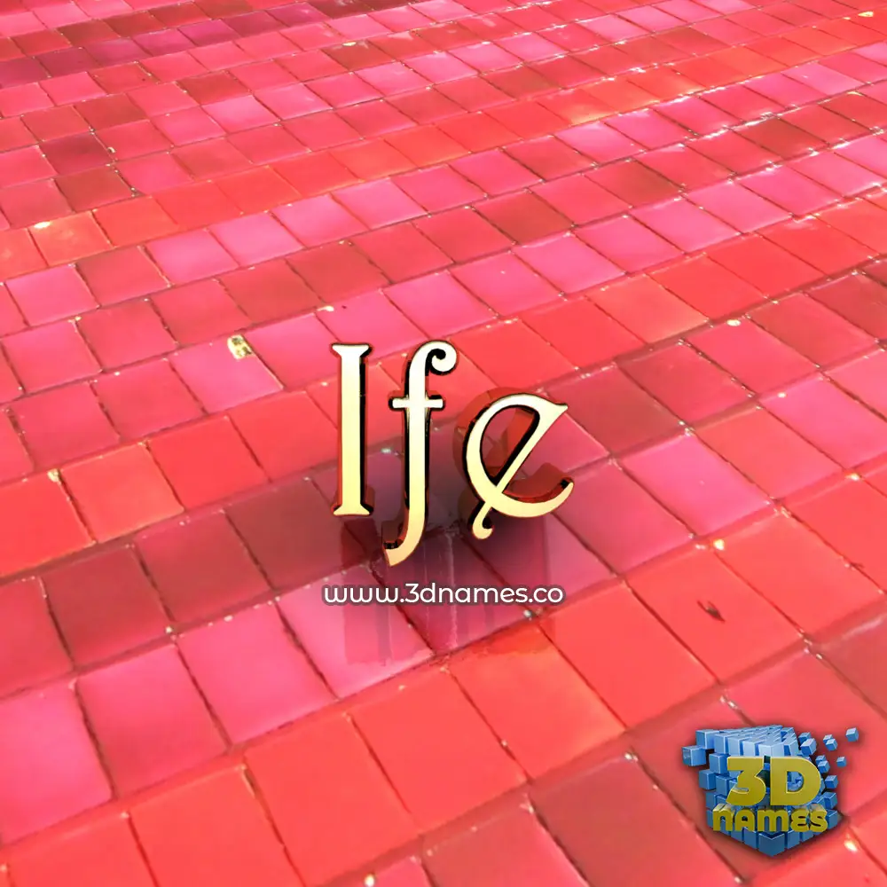 ife in Red Tiles style - 3D name wallpaper