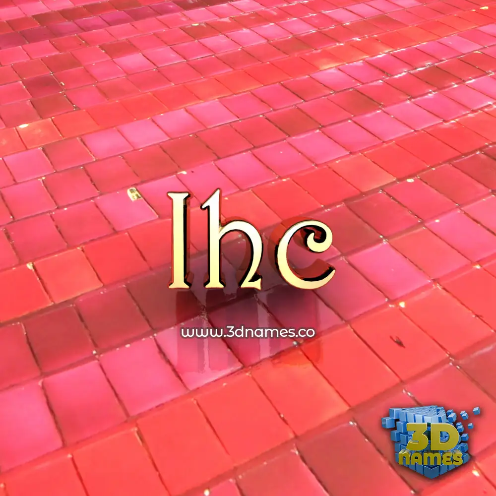 ihc in Red Tiles style - 3D name wallpaper