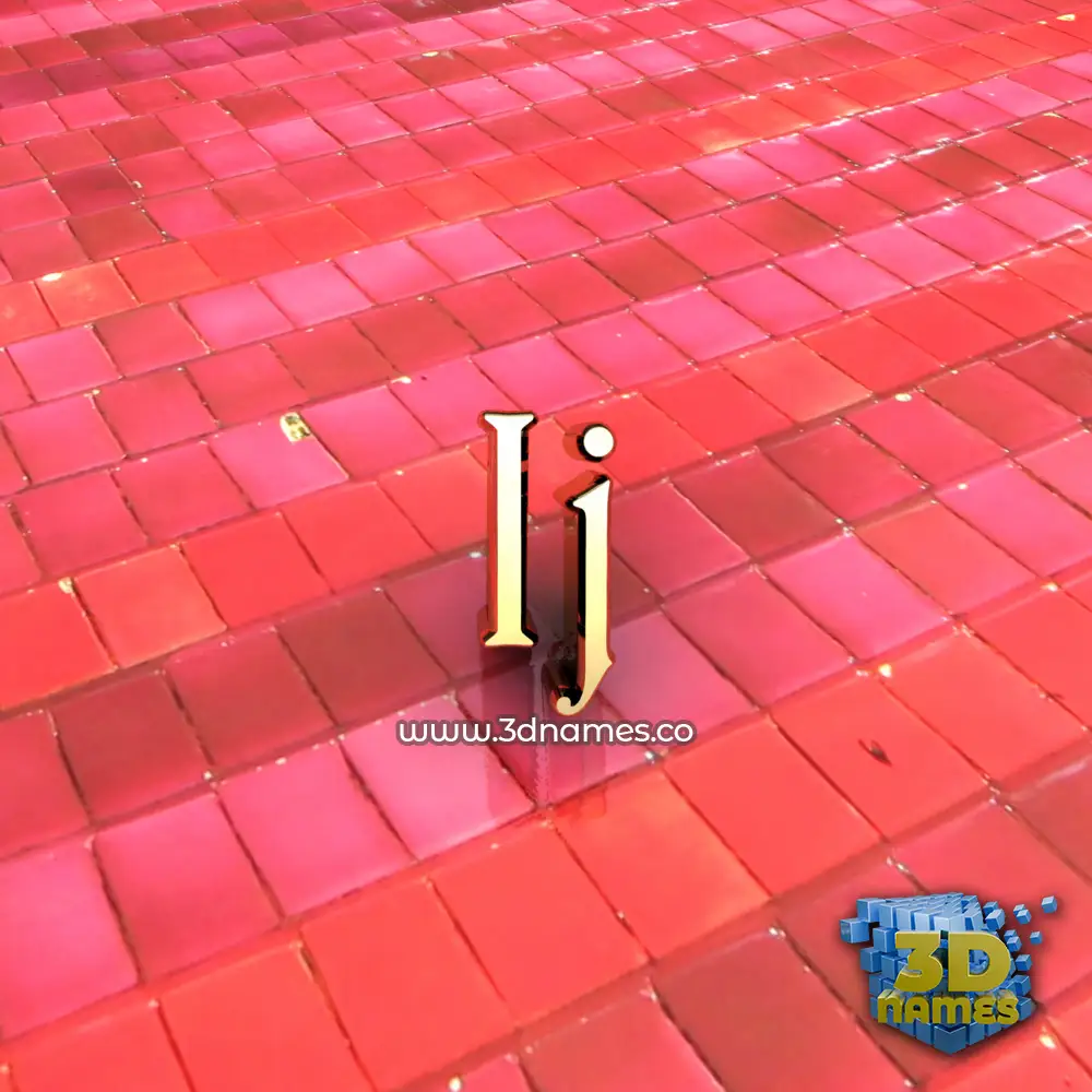 ij in Red Tiles style - 3D name wallpaper