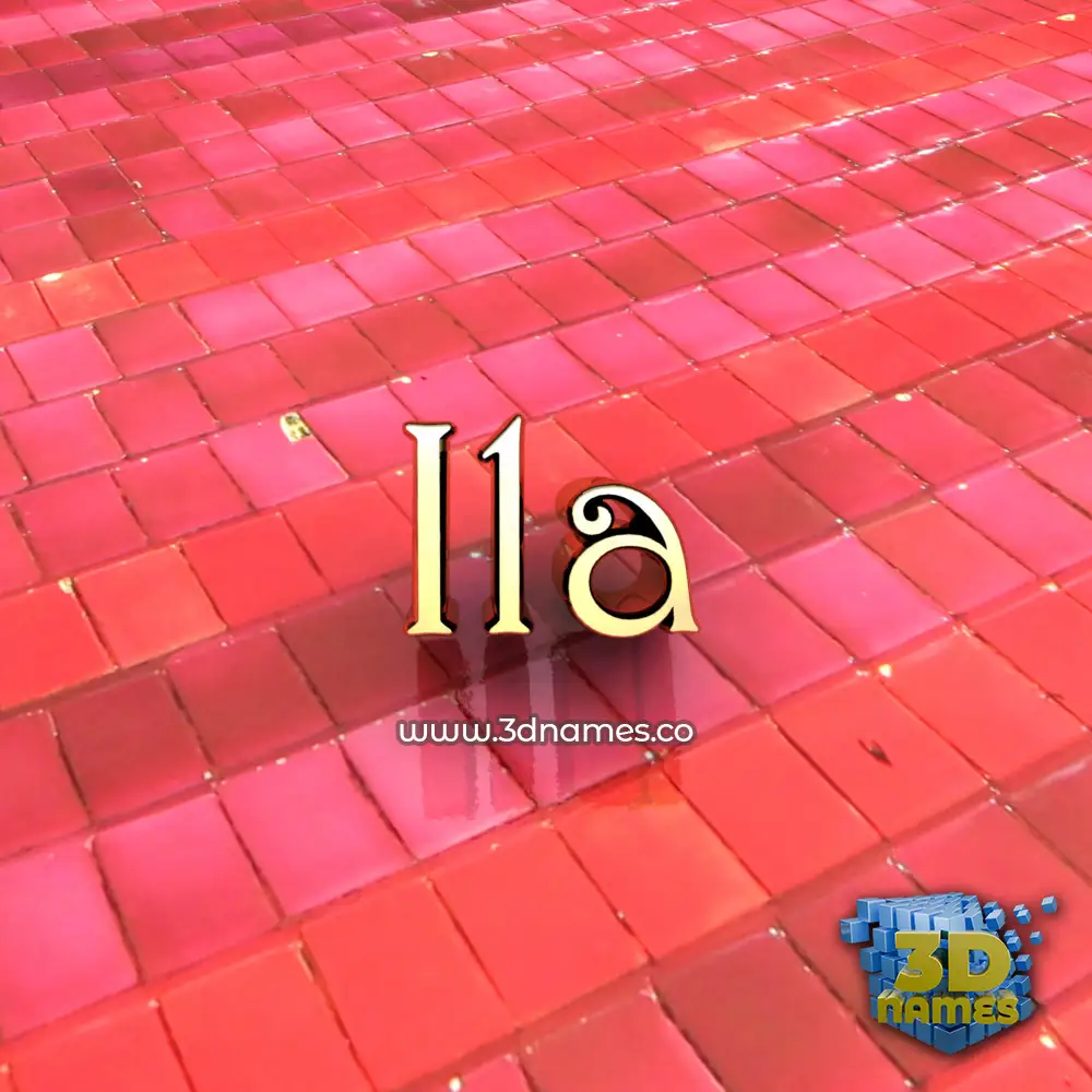 ila in Red Tiles style - 3D name wallpaper