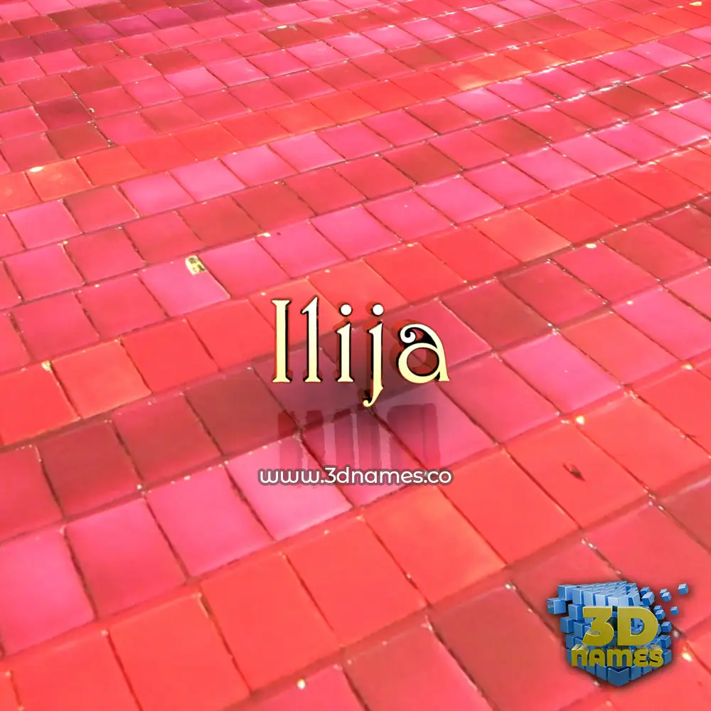 ilija in Red Tiles style - 3D name wallpaper