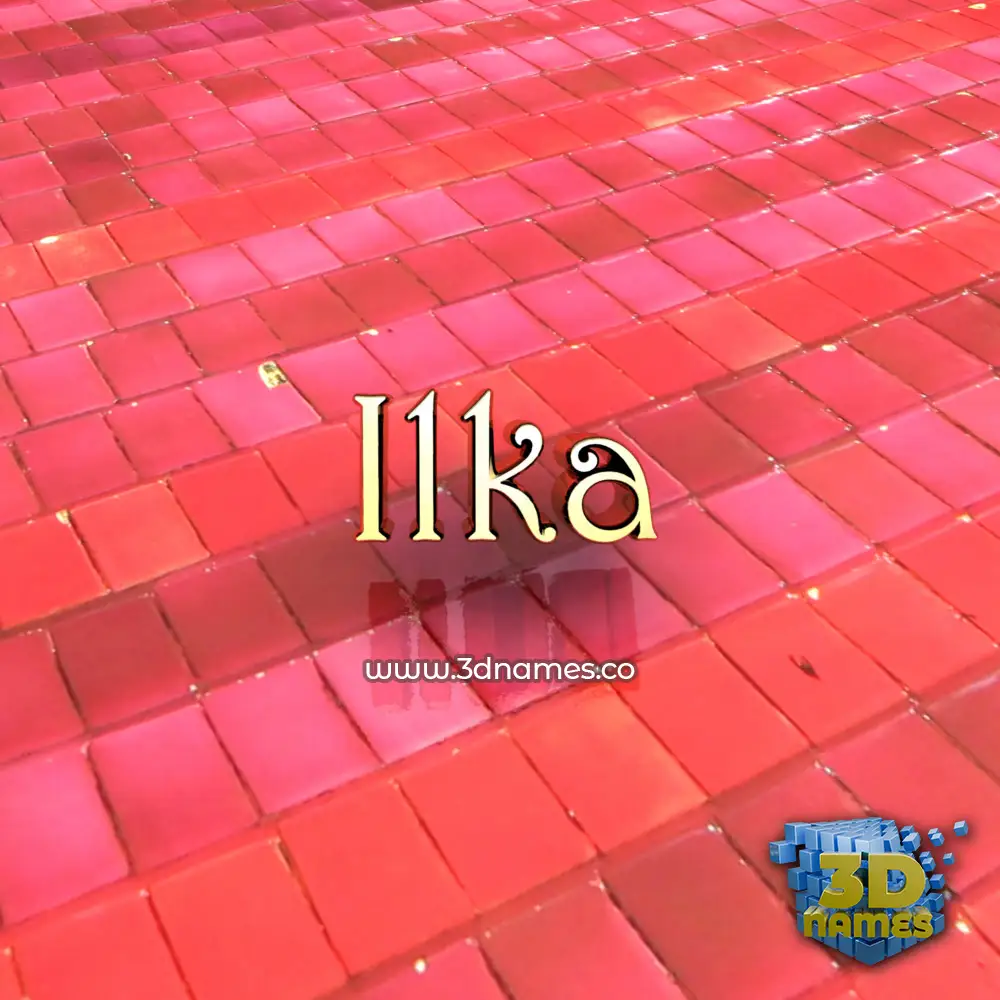 ilka in Red Tiles style - 3D name wallpaper