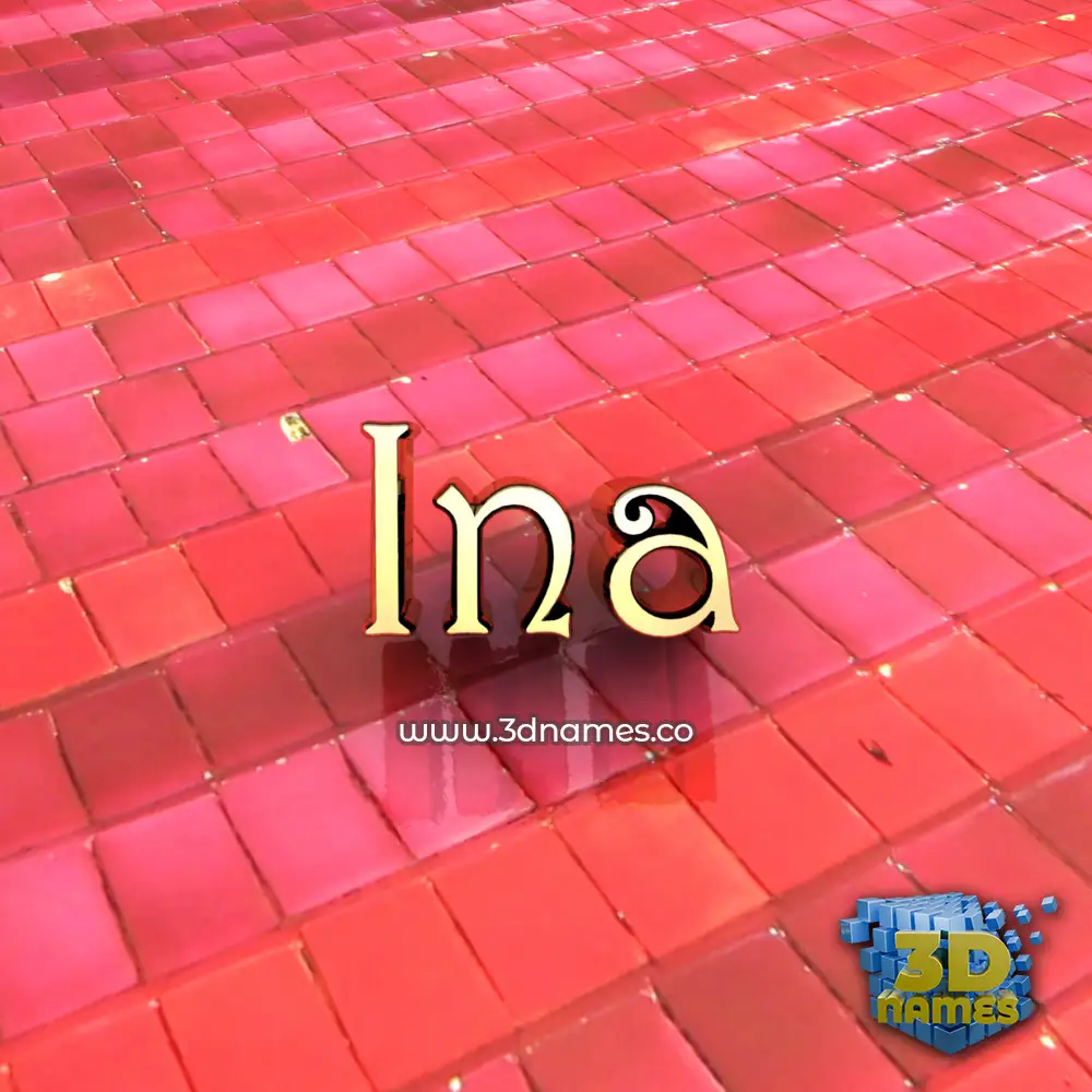 ina in Red Tiles style - 3D name wallpaper