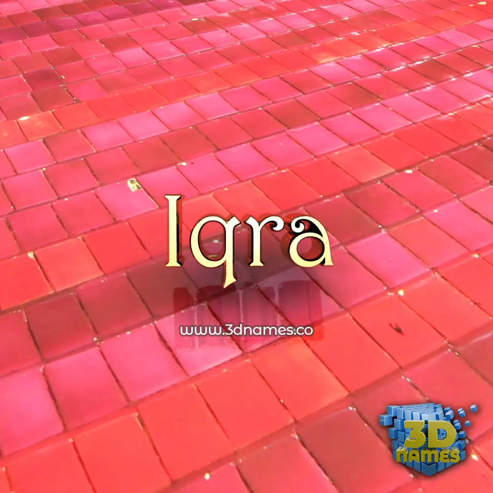 iqra in Red Tiles style - 3D name wallpaper