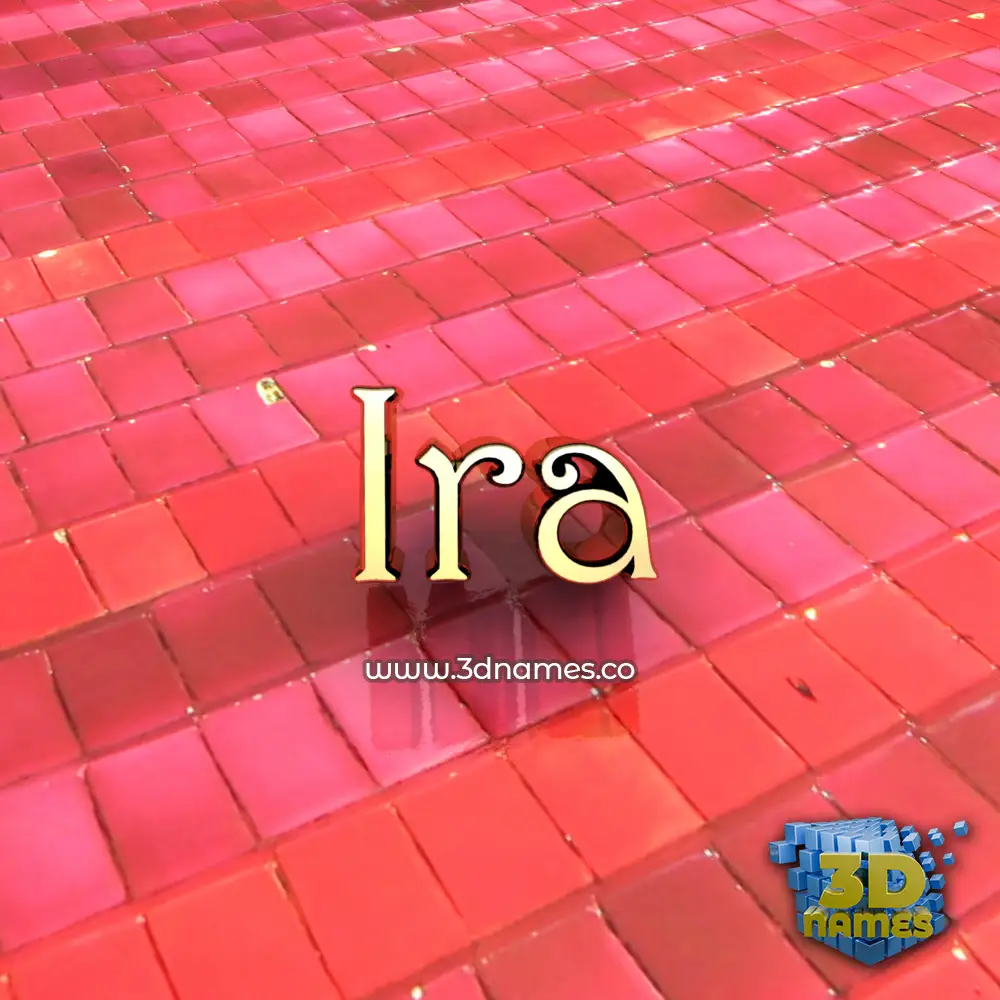 ira in Red Tiles style - 3D name wallpaper